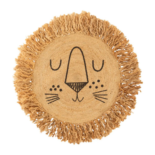 Tapis enfant lion jute