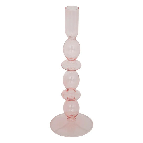 Chandelier verre rose clair