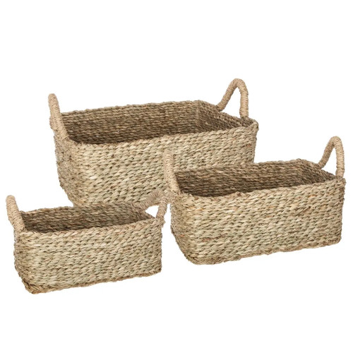 Set de 3 paniers rectangulaires "Seagrass"