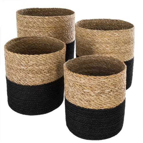 Set de 4 paniers en jute et roseau